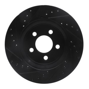 Dodge Nitro Brake Rotor (1) - Front Right - R1 Concepts - Drilled & Slotted - Black - `07-`12